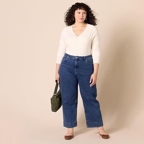 V-Neck Long Sleeve Knit Ribbed Top Pack Of 2 Eggshell White & Black Size 4X - Picture 4 of 13